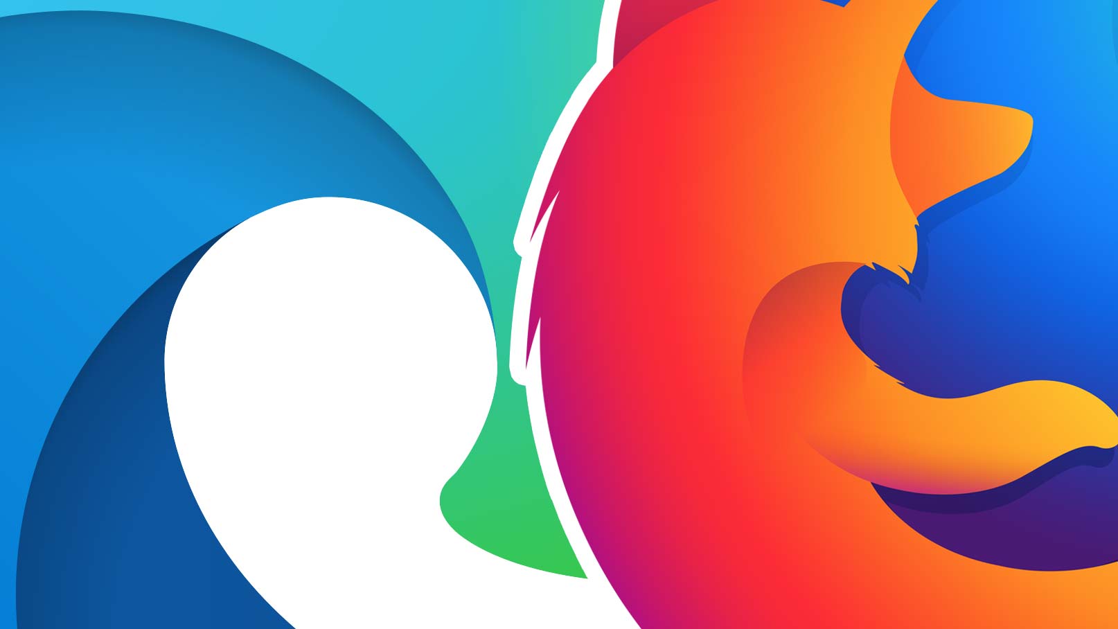 Logotyperna för Edge och Firefox