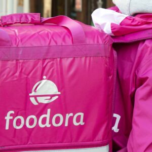 Foodora-kurir med väska