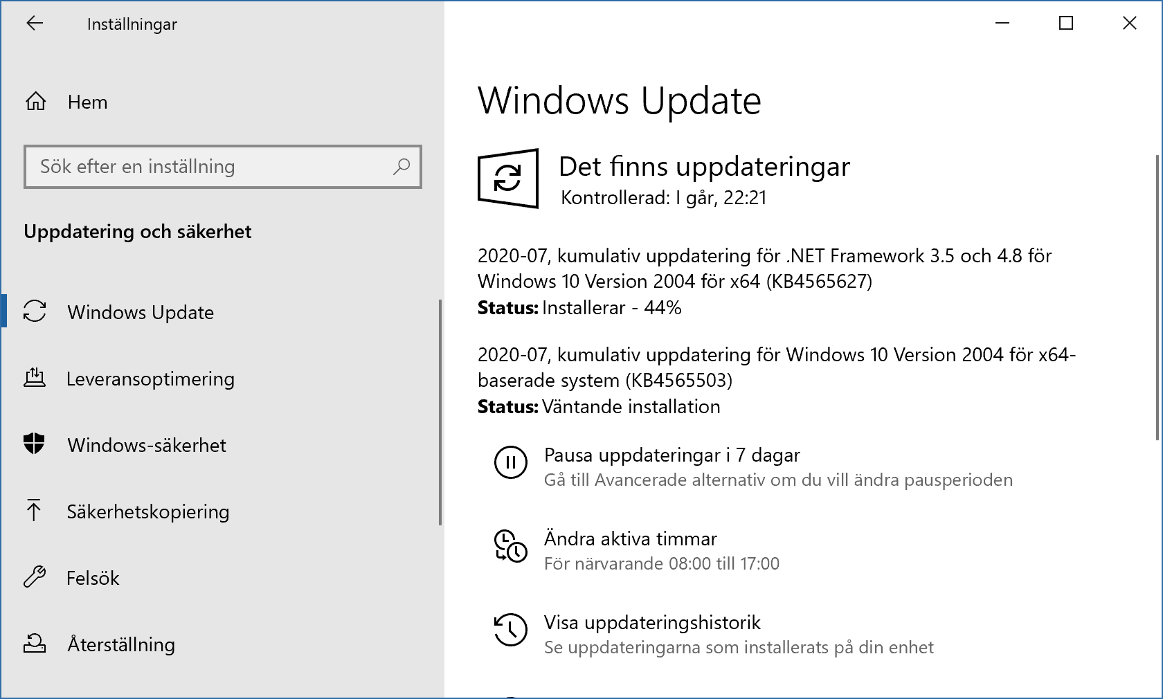 Windows Update installerar månadens säkerhetsuppdateringar.
