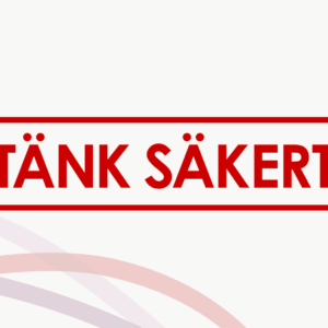 Tänk säkert-logotypen på MSB-bakgrund