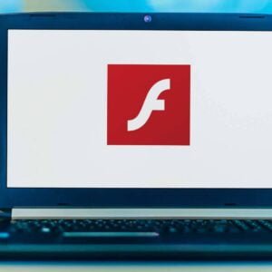 Bärbar dator med Adobe Flash.