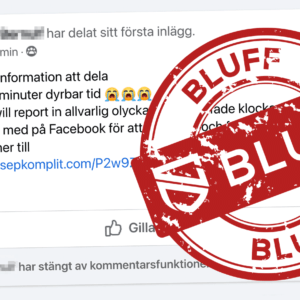 Varning för falskt Facebook-inlägg om allvarlig olycka.