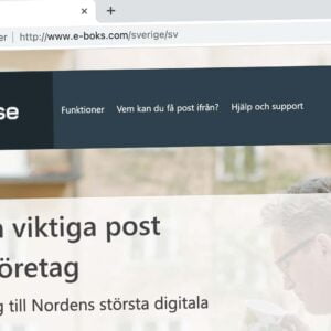 E-boks webbplats visas över en osäker ansluting.